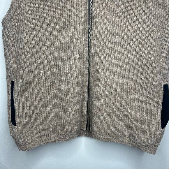 Vintage REI Brown Wool Sleeveless Zip-Up Cardigan Sweater Vest Mens M Ivy League - Picture 3 of 11